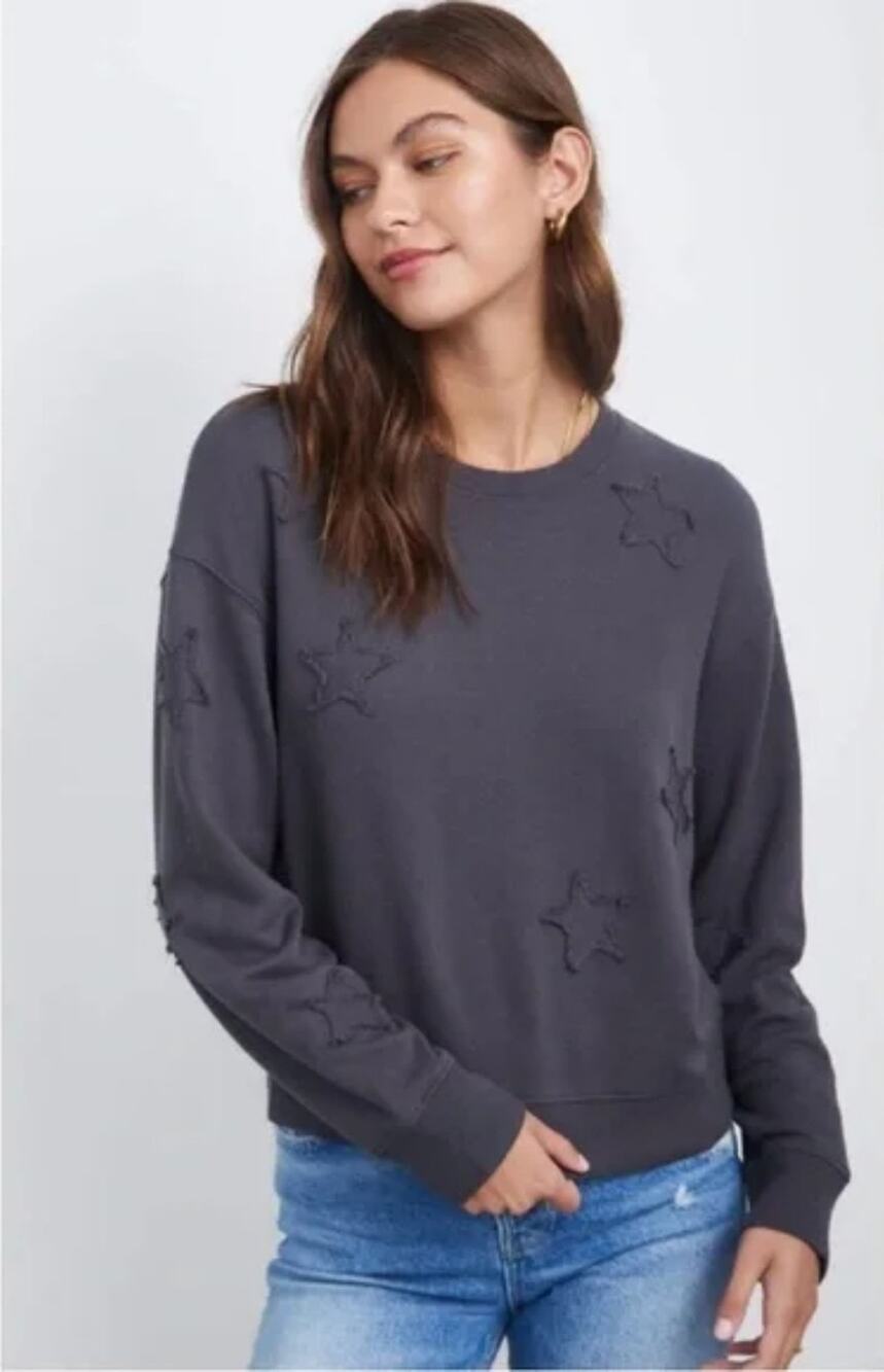 Rails Ramona Vintage Black Stars Cotton Blend Sweater Small
